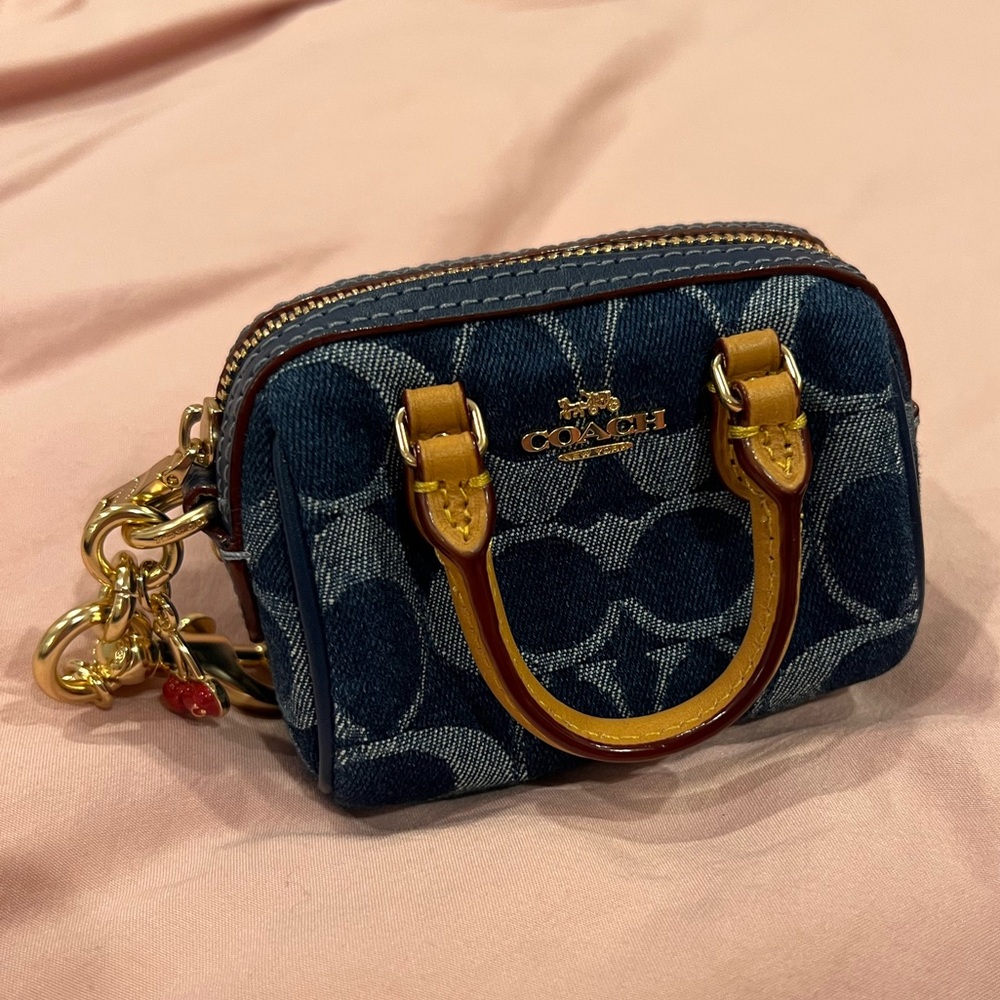 COACH Denim Mini Rowan Charm